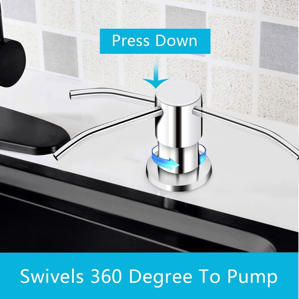 Soap Dispenser for Kitchen Sink, in Sink Soap Dispenser Pump, 47" Silicone Extension Tube Connect