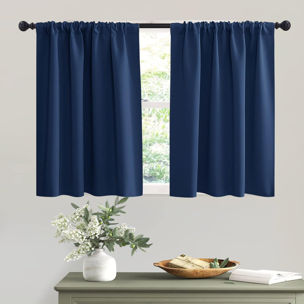 RYB HOME Blackout Curtains Small Window Decor Light Block Thermal Insulated Drapes for Bedroom