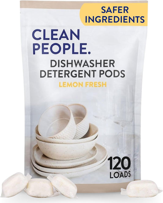 The Clean People Dishwasher Pods - Cuts Grease & Rinses Sparkling Clean - Residue-Free - Phosphate