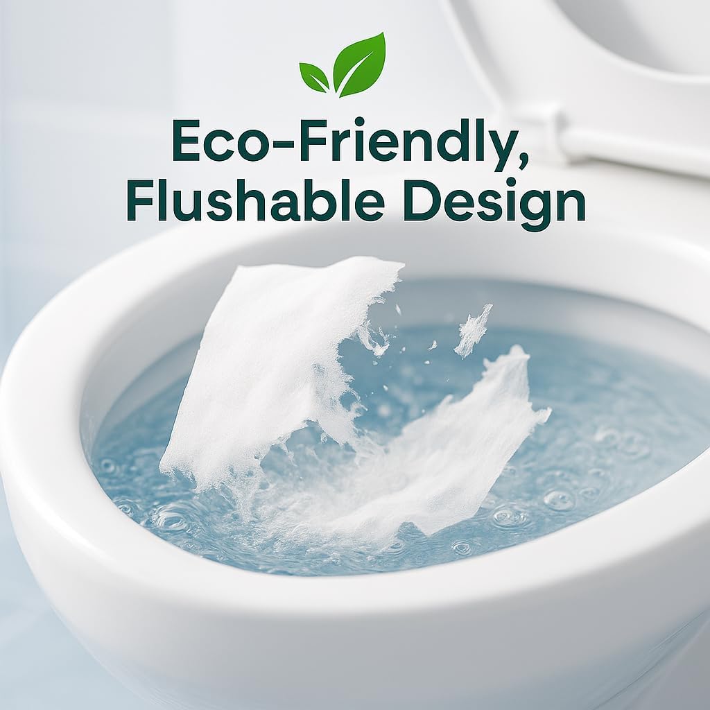 Individually Wrapped XXL Toilet Seat Covers Disposable Flushable for Travel (30 Pack), Full