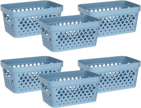 Glad Plastic Baskets for Organizing, Set of 6 | Pantry Storage for Under Counter, Linen Closet, and