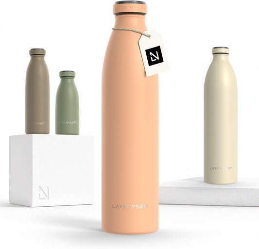 LARS NYSØM Stainless Steel Insulated Water Bottle 12oz 17oz 25oz 34oz 51oz | Insulated Thermo Flask