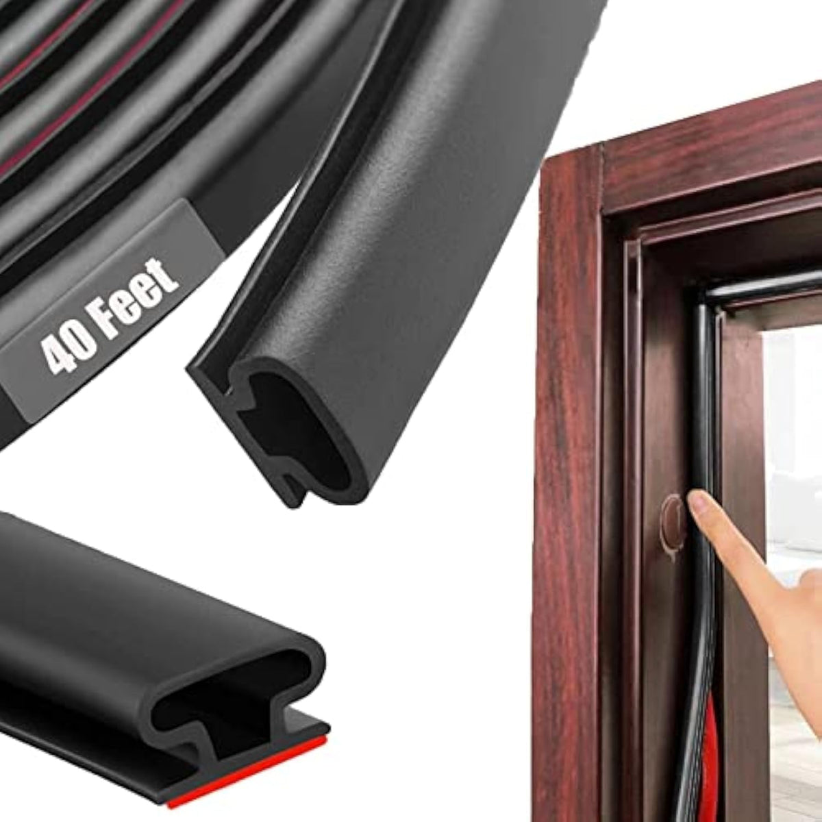 Black Rubber Weather Stripping Door Seal Strip, D Shape Door Rubber Weather Seal Strip