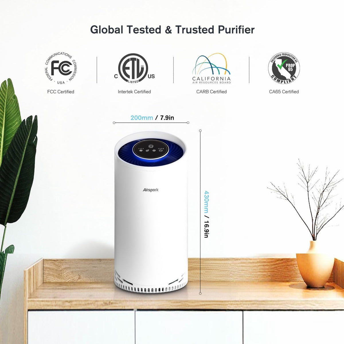 Air Purifiers for Home Bedroom Large Room Up to 2400 Ft² with Ture HEPA Sleep Mode 22dB Night