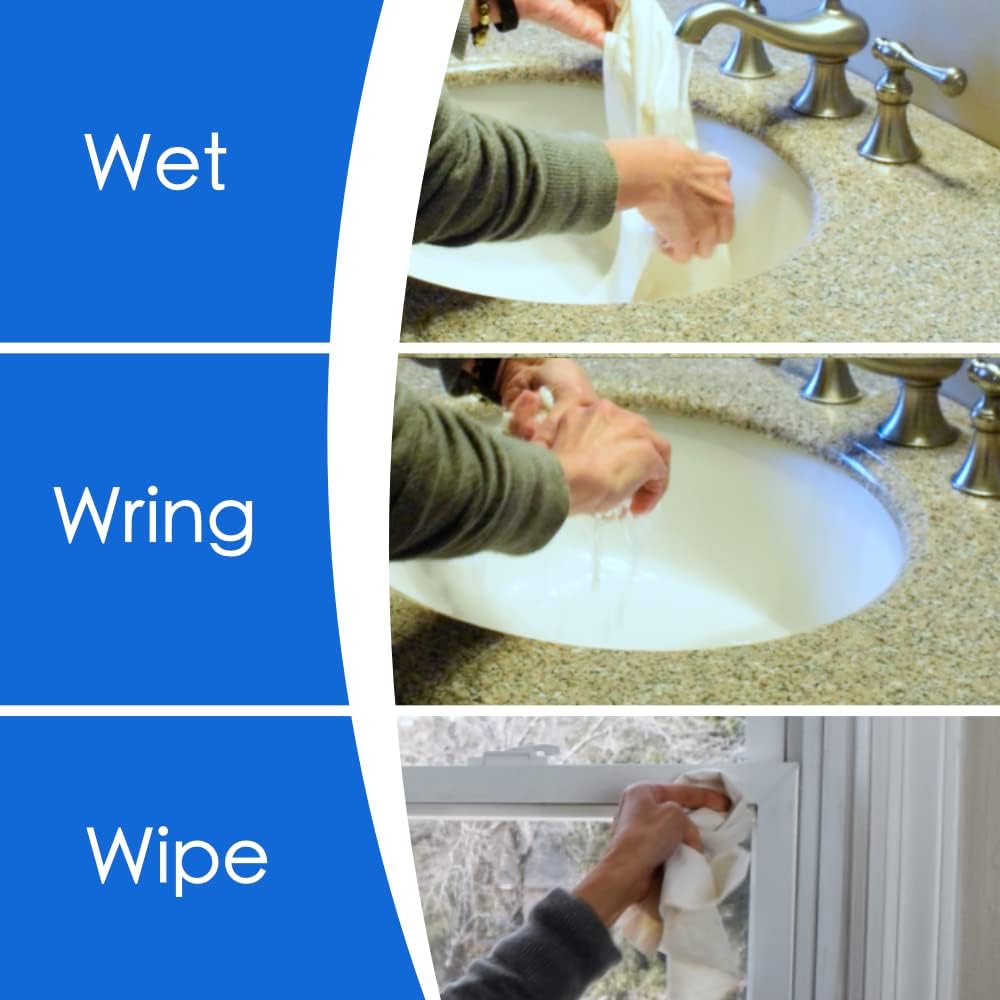 Microfiber Magic 4 Pack Glass & Mirror Cleaning Cloths - Streak Free, Lint Free, Perfect for Cars &