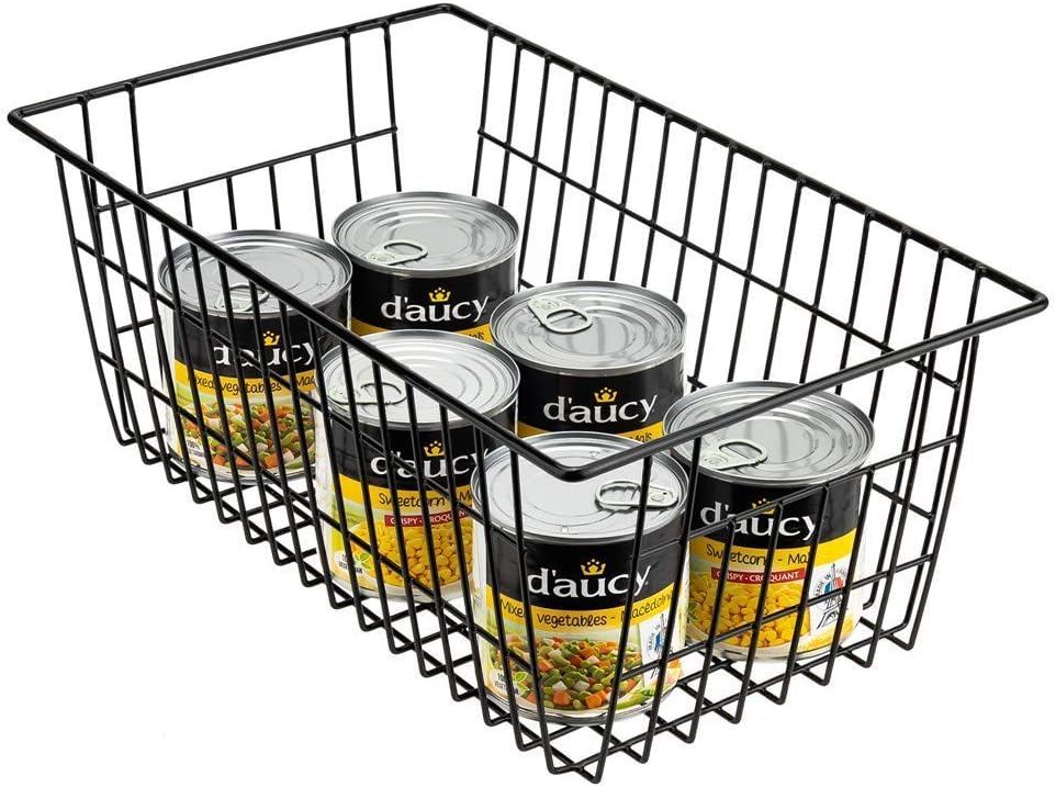 SANNO Freezer Baskets Wire Storage Baskets Closet Baskets Bin Farmhouse Organizer Storage Bins