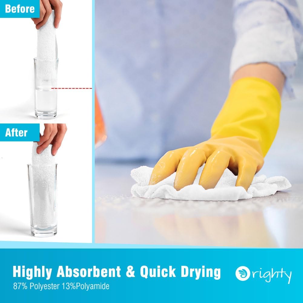 Orighty Cleaning Cloths Bulk, 200 Pack Shop Rags Reusable, Multi-Purpose Shop Towels for Cars