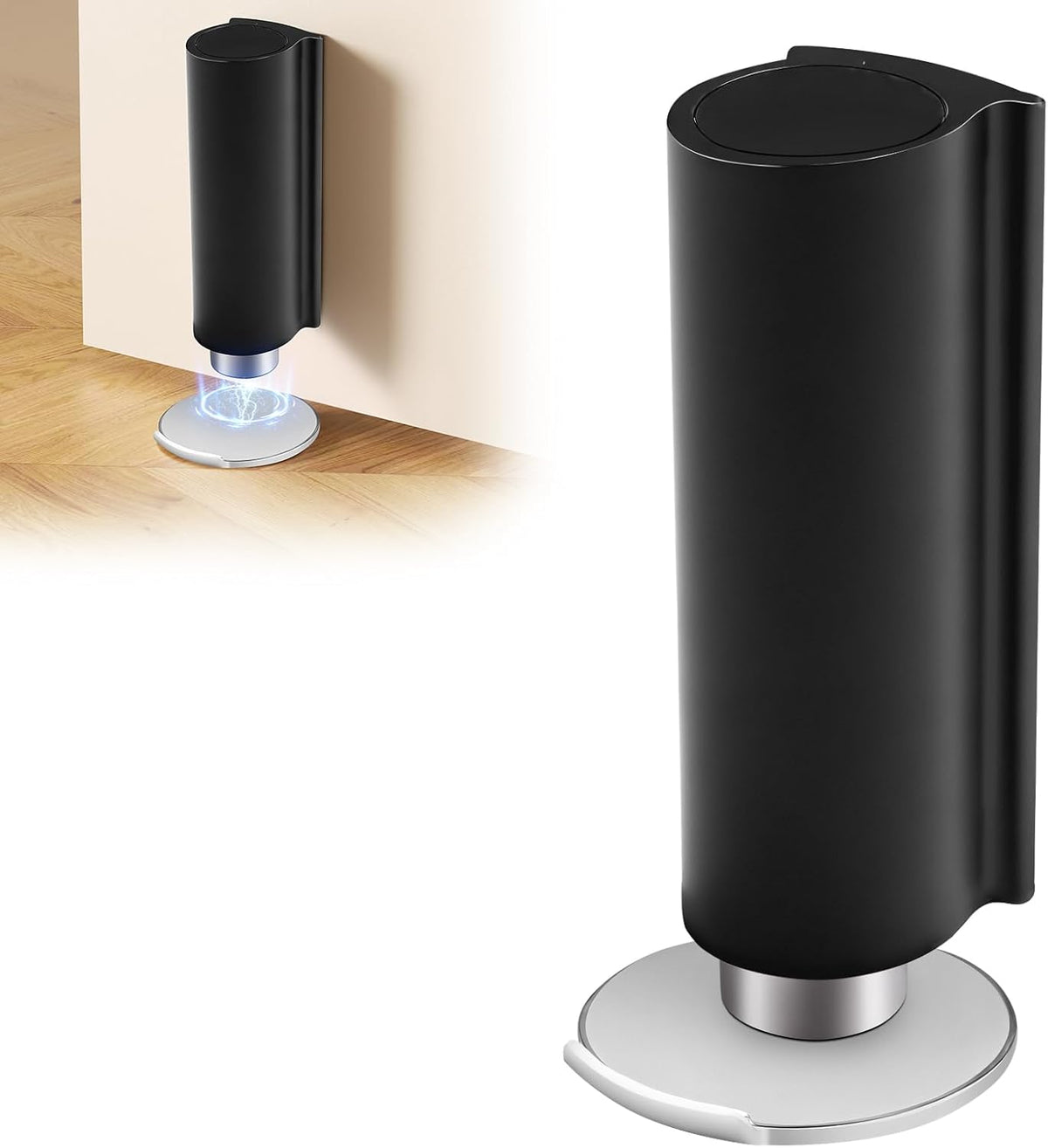Magnetic Door Stoppers Black WYGWP Stainless Steel No Drilling Wedge Stops Heavy Duty Catch Holder