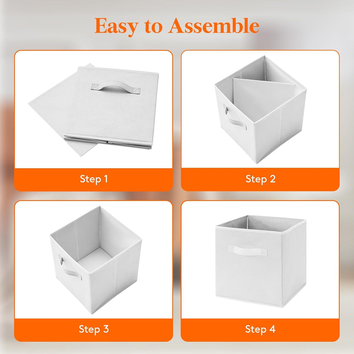 Lifewit Collapsible Fabric Storage Cubes Bins Set 11 Inch, Foldable Cubby Organizers Boxes, 6 Pack