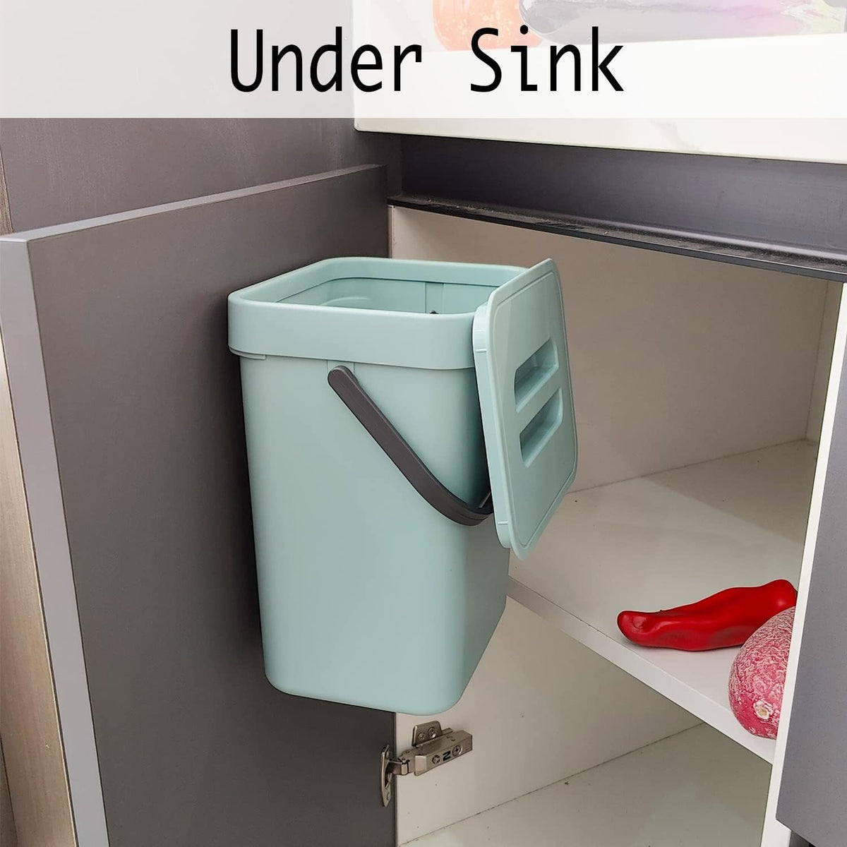 LALASTAR Small Trash Can with Lid, Compost Bin Indoor Kitchen Sealed Under Sink for Kitchen, Food
