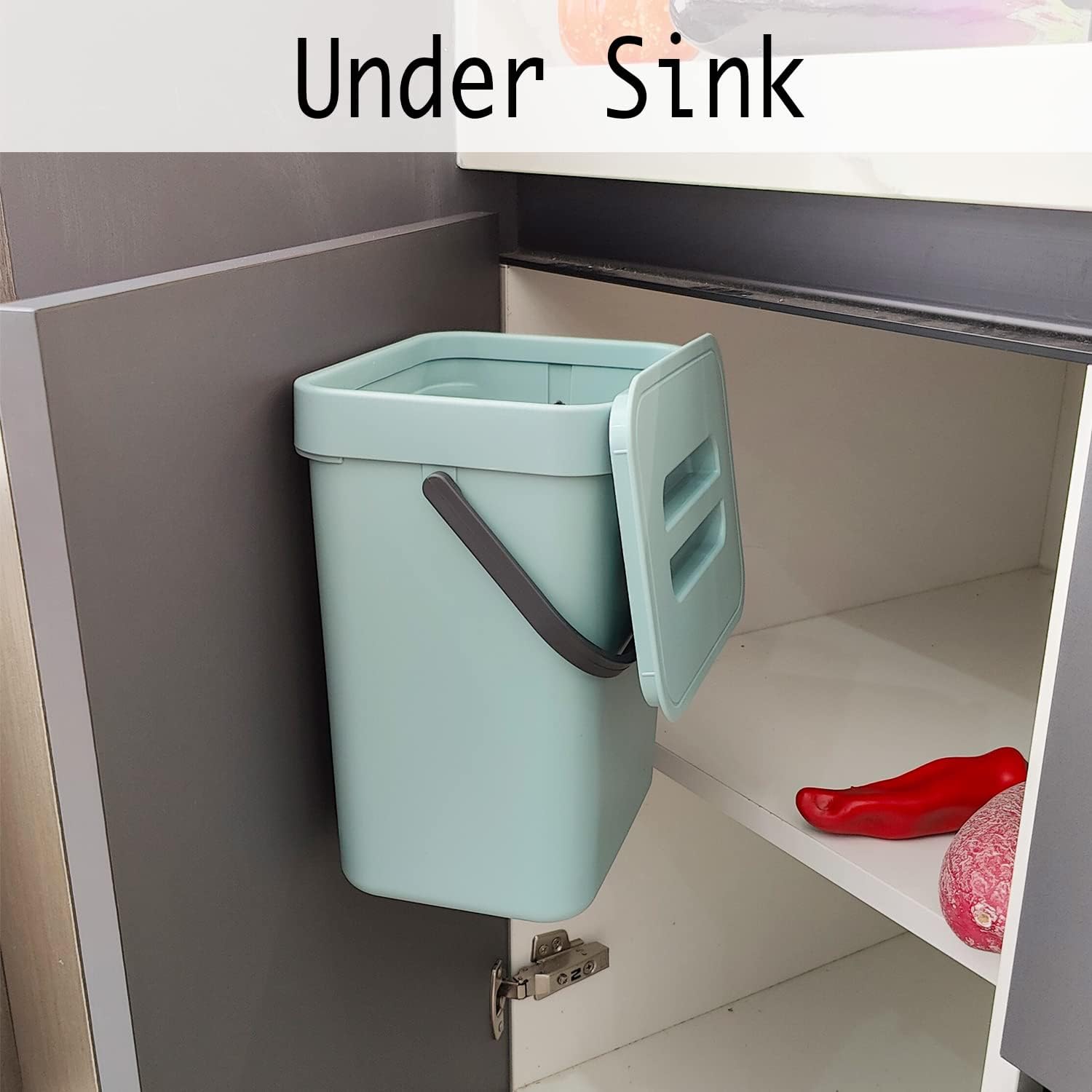 LALASTAR Small Trash Can with Lid, Compost Bin Indoor Kitchen Sealed Under Sink for Kitchen, Food