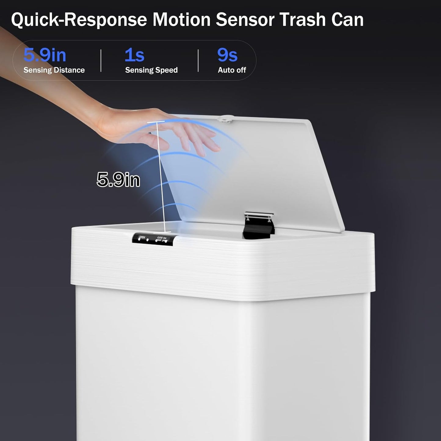 TLSUNNY 21.1 Gallon Motion Sensor Trash Can,Touchless Automatic Garbage Can,Brushed Stainless Steel