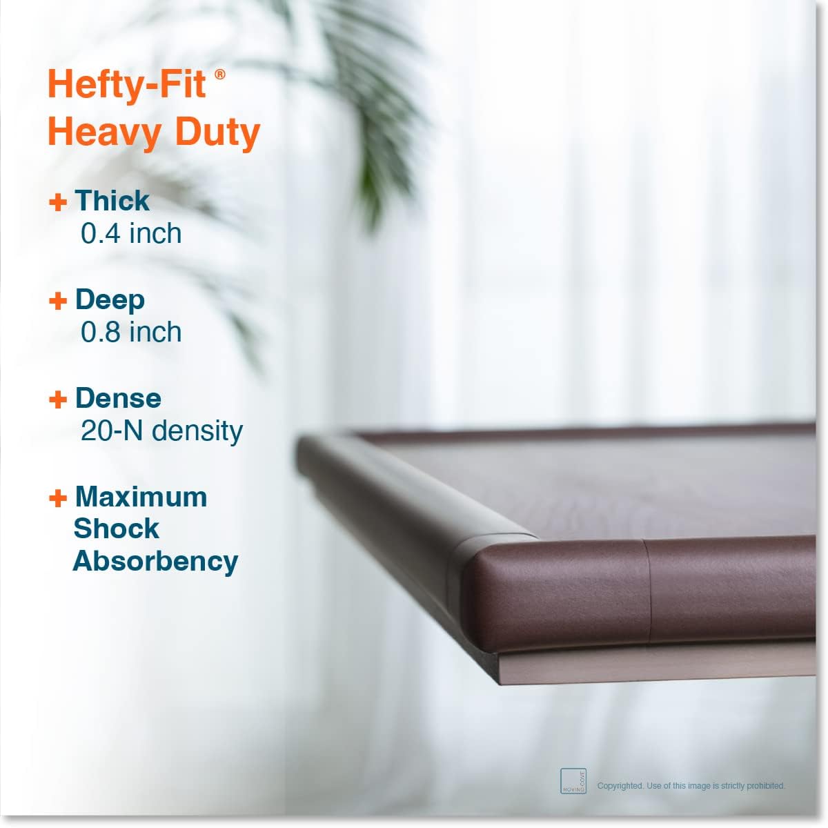 Roving Cove HeftyFit Corner Protector for Baby (4 Large Corners), Heavy-Duty Soft Rubber Foam