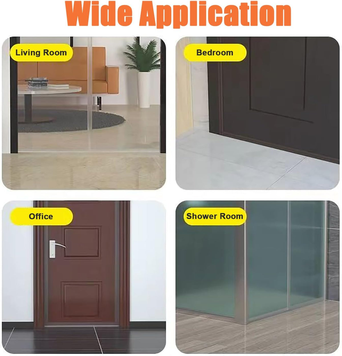 Upgraded 49.2FT Silicone Weather Stripping Door Seal, No Residue Glass Shower Door Seal Strip Under