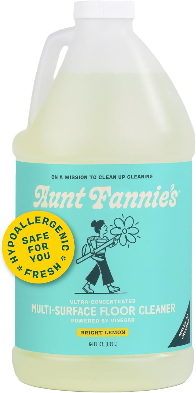 Aunt Fannie's Ultra Concentrated Floor Cleaner Vinegar Wash, Multi-Surface Solution For Mopping