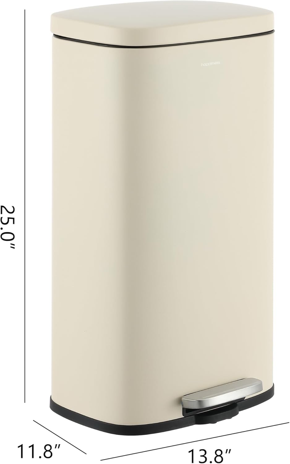 happimess HPM1011I Curtis 8-Gallon Step-Open Trash Can, Fingerprint Resistant, Modern, Minimalistic