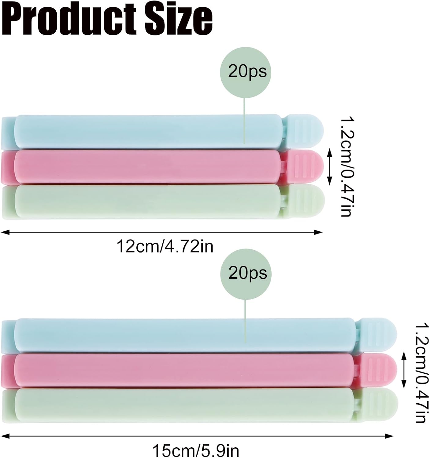 80 PCS Sealing Clip Bag Plastic Chip Large Size Food Clips Bag Clips for Food Storage Kitchen and