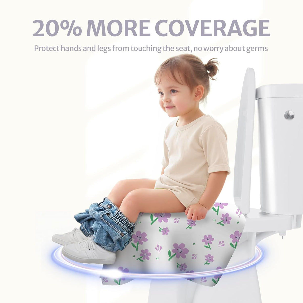 Blissful Diary 20 Pcs Toilet Seat Covers Disposable for Toddlers & Adults, Extra Large Waterproof