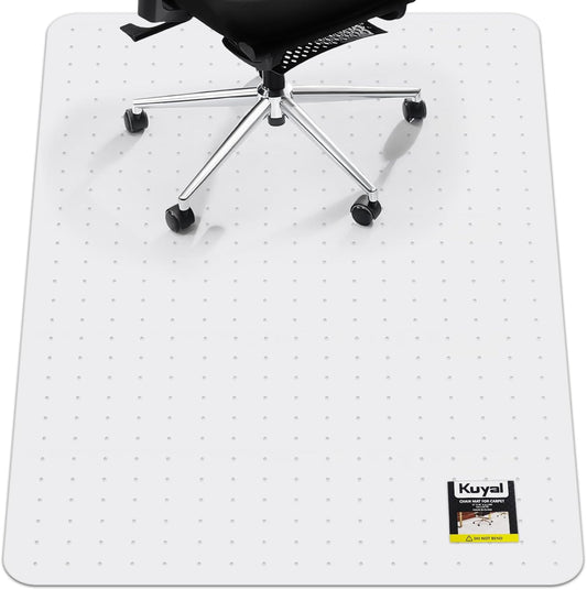 Kuyal Office Chair Mat for Carpet, 48x60 Clear Heavy Duty Computer Chair Mat, Under Desk Protector