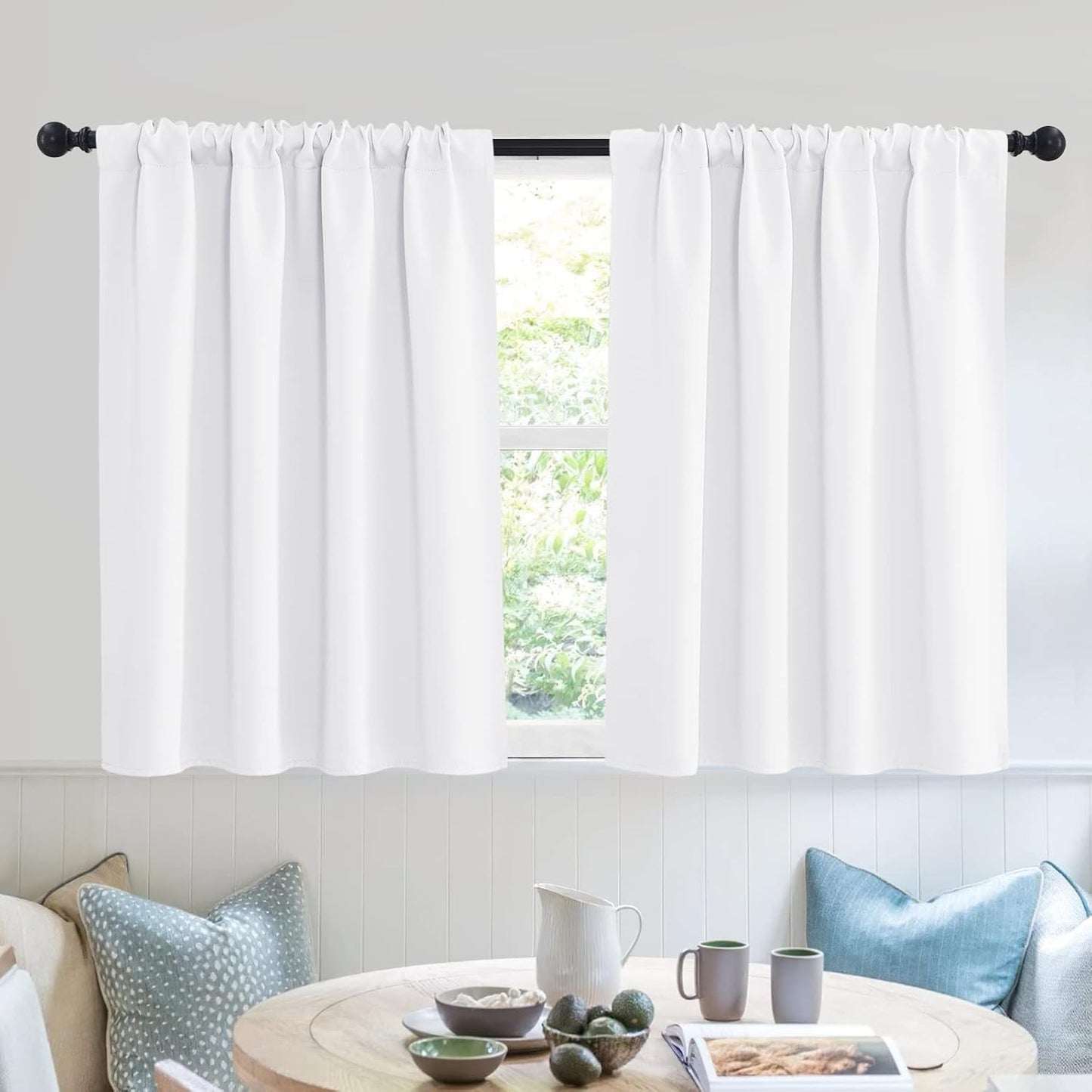 RYB HOME Window Curtains for Kitchen - Room Darkening Privacy Thermal Insulated Drapes for Bedroom