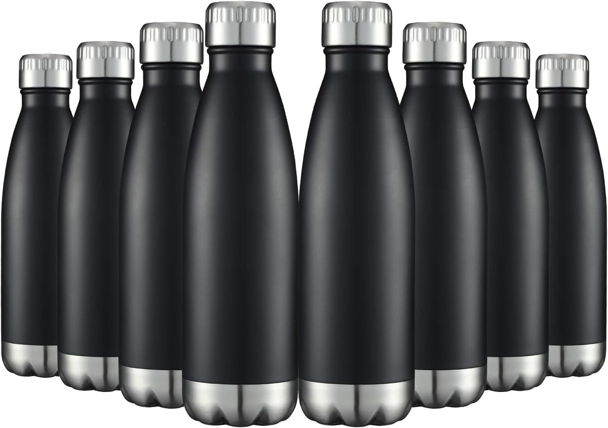 HASLE OUTFITTERS 17oz Stainless Steel Water Bottles Bulk, Vacuum Insulated Double Walled Reusable