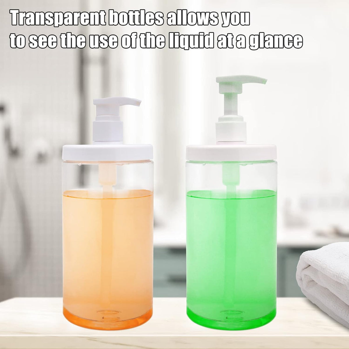 Cosywell Pump Bottle Dispenser Plastic Pump Bottles Refillable Bottles Wide Mouth Jar Style Empty