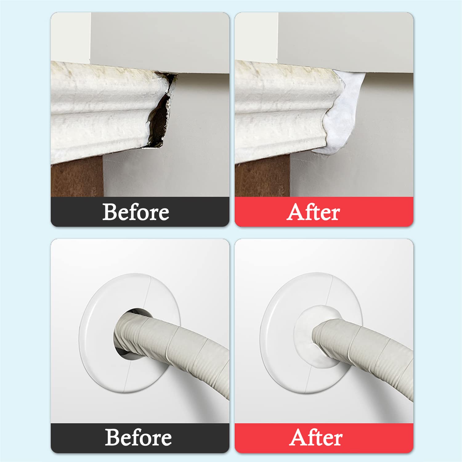 Waterproof Duct Seal Repair Sealing Clay 4 Pack White Moldable Silicone Putty, Quick Mending Mud