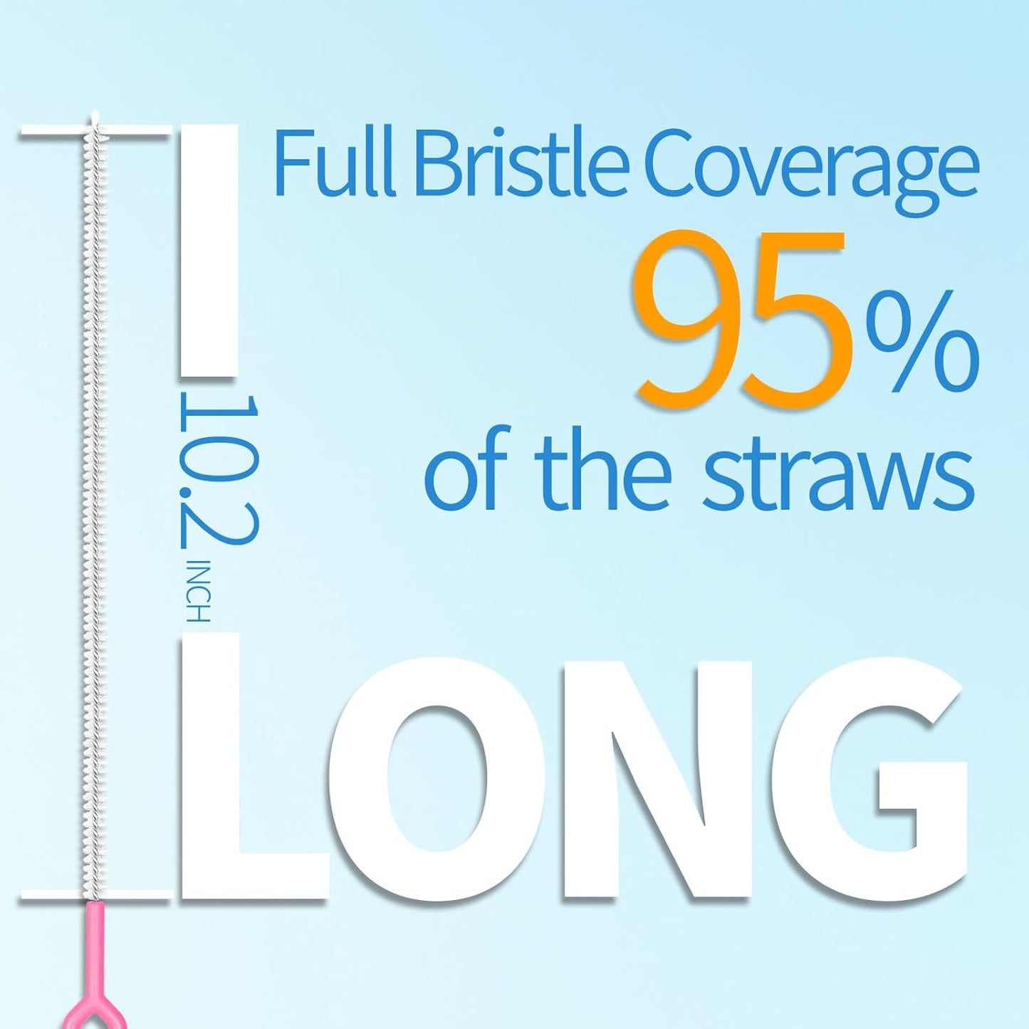 6 Pack Straw Cleaner Brush - 12.6" Extra Long Straw Cleaners Full Bristles Coverage with Different