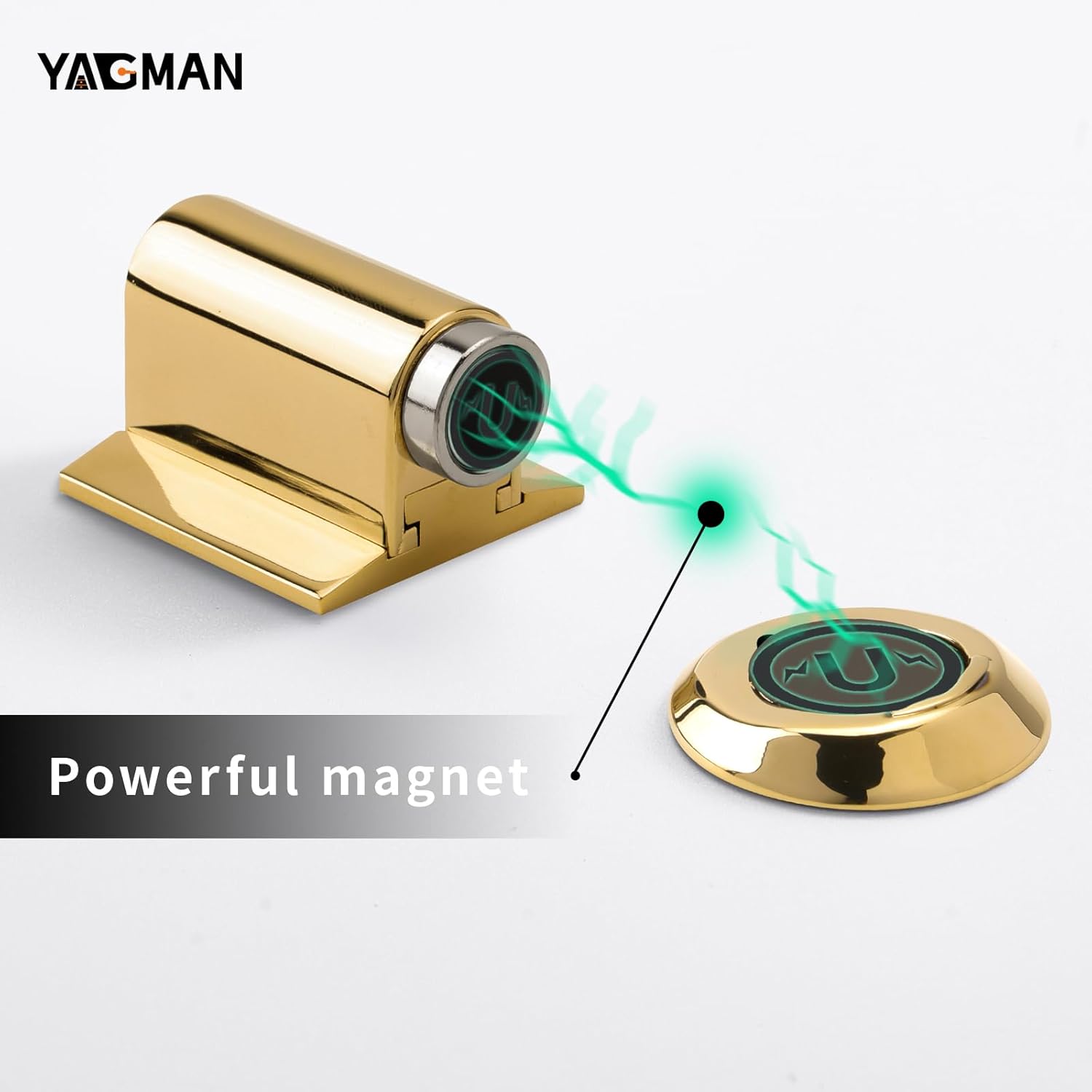 2 Pack Magnetic Door Stoppers Retractable Bottom of Door Holder No Drilling Mount Floor Door Stop