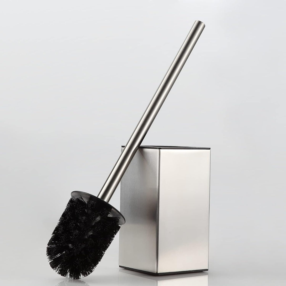 BGL Toilet Brush Holder Stainless Steel 304 Standing Brushed Nickel Square Toilet Bowl Brush for