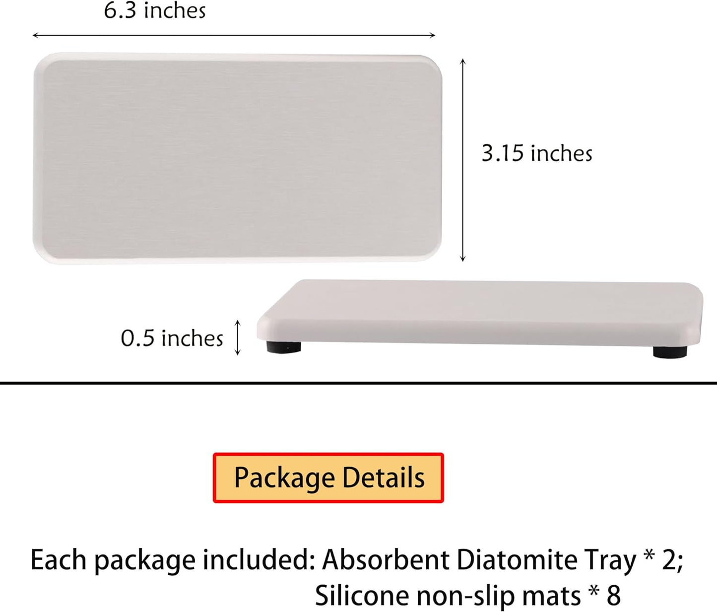 2 Pcs Water Absorbing Stone Trays, Kitchen/Bathroom Sink Soap Dish, Diatomite Tray Used for Hand
