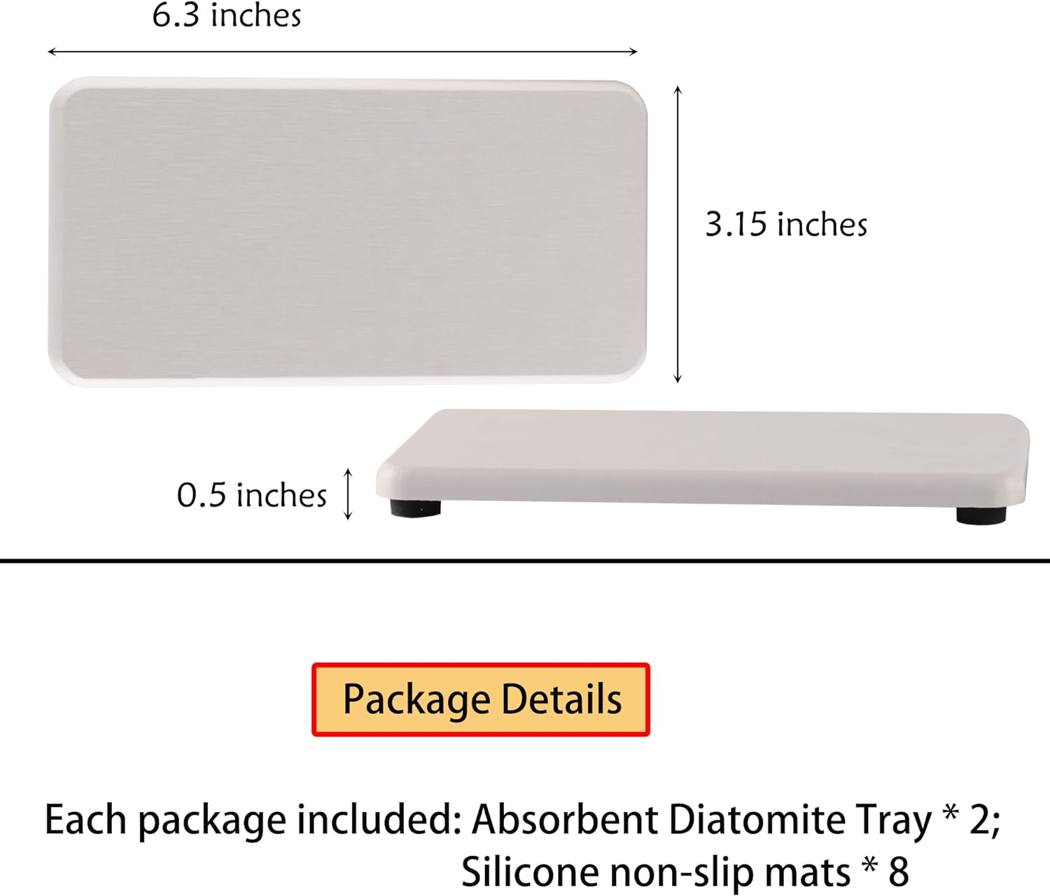 2 Pcs Water Absorbing Stone Trays, Kitchen/Bathroom Sink Soap Dish, Diatomite Tray Used for Hand