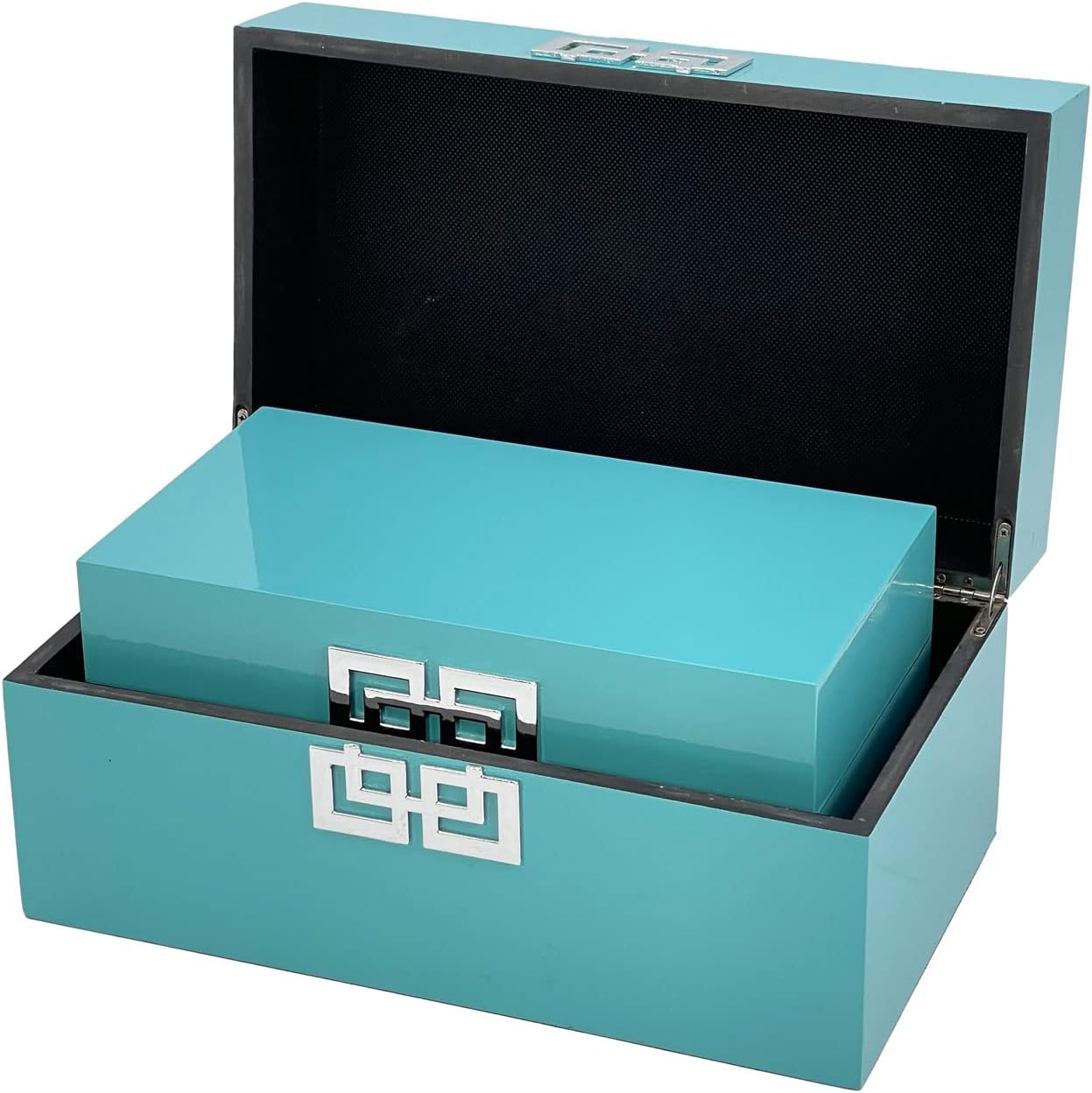Galt International Large & Small Decorative Storage Box w/Hinged Lid - Classic Design Wood Decor