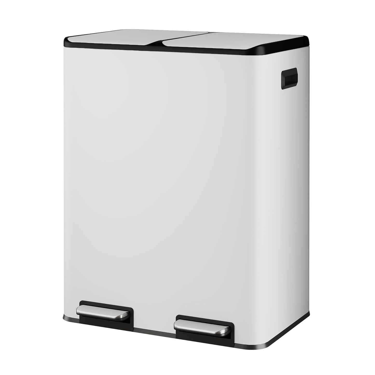 WLIVE Dual Trash Can, 2 x 8 Gallon (2 x 30 L), Step Trash Can with Lid with Inner Buckets, 2