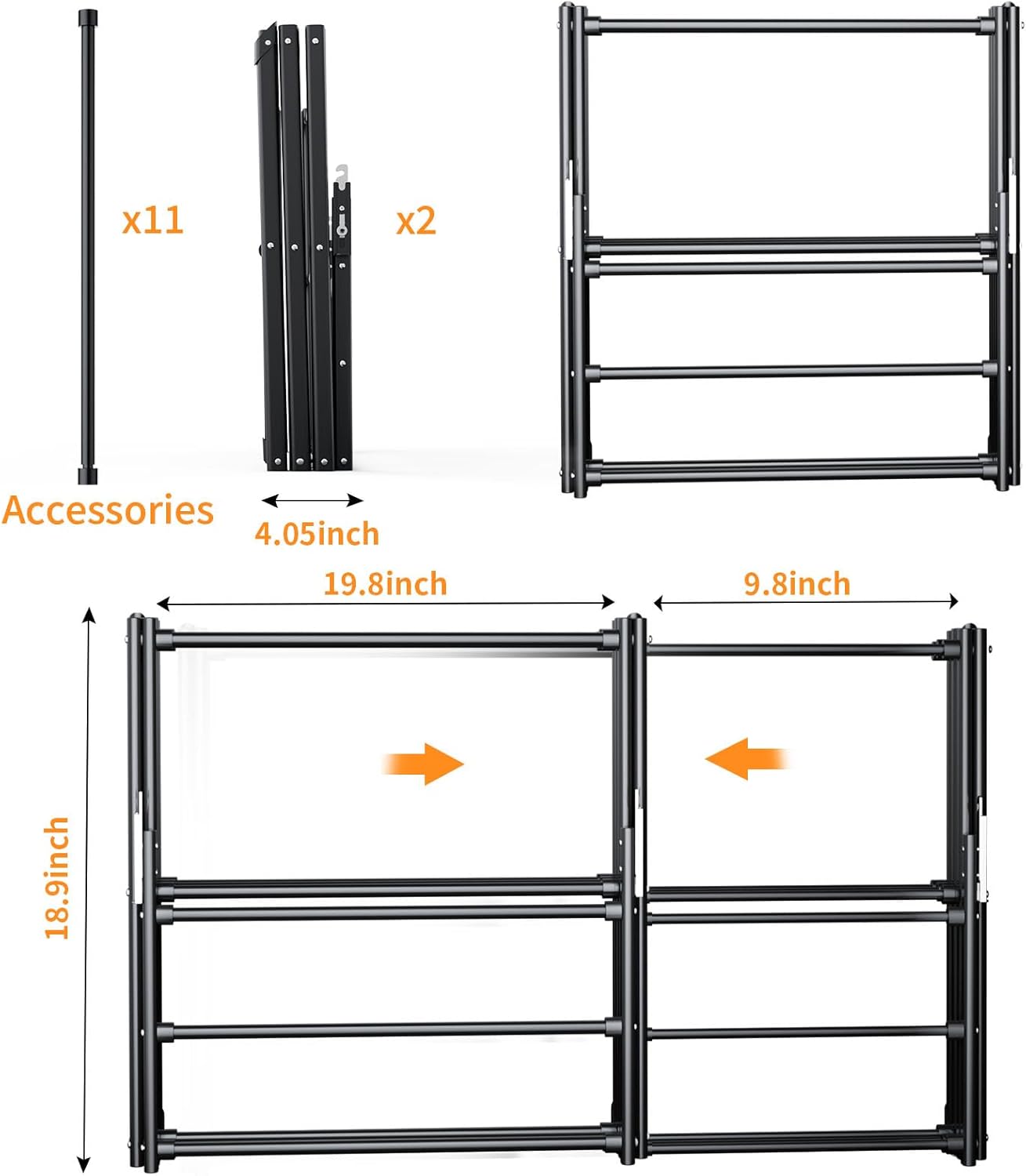 3 Tier Clothes Drying Rack,Foldable & Portable Clothing Drying Rack,Space-Saving Design, Indoor &