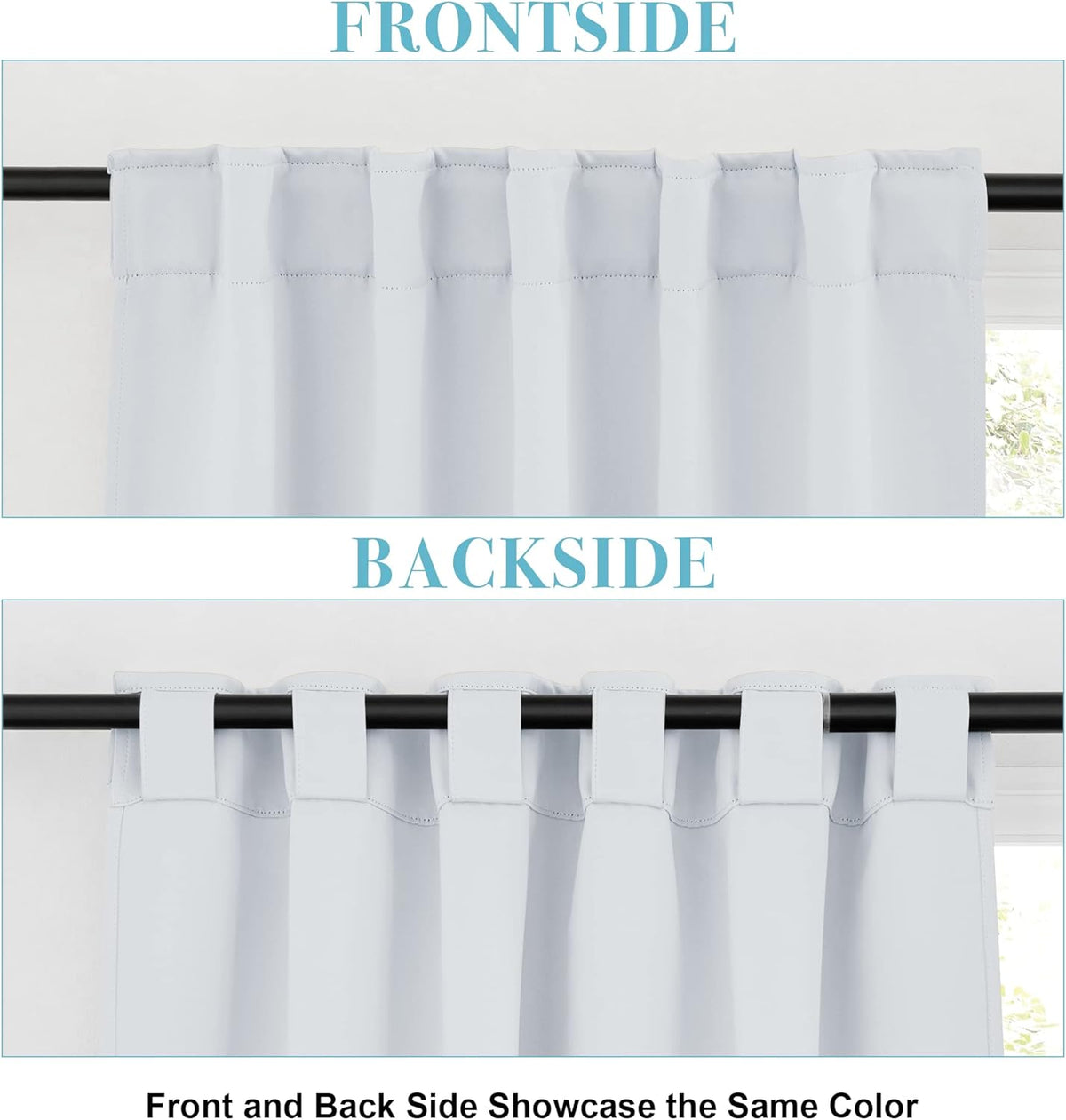 RYB HOME White Curtains for Bedroom - Room Darkening Curtains for Kitchen Cafe, Insulated Energy
