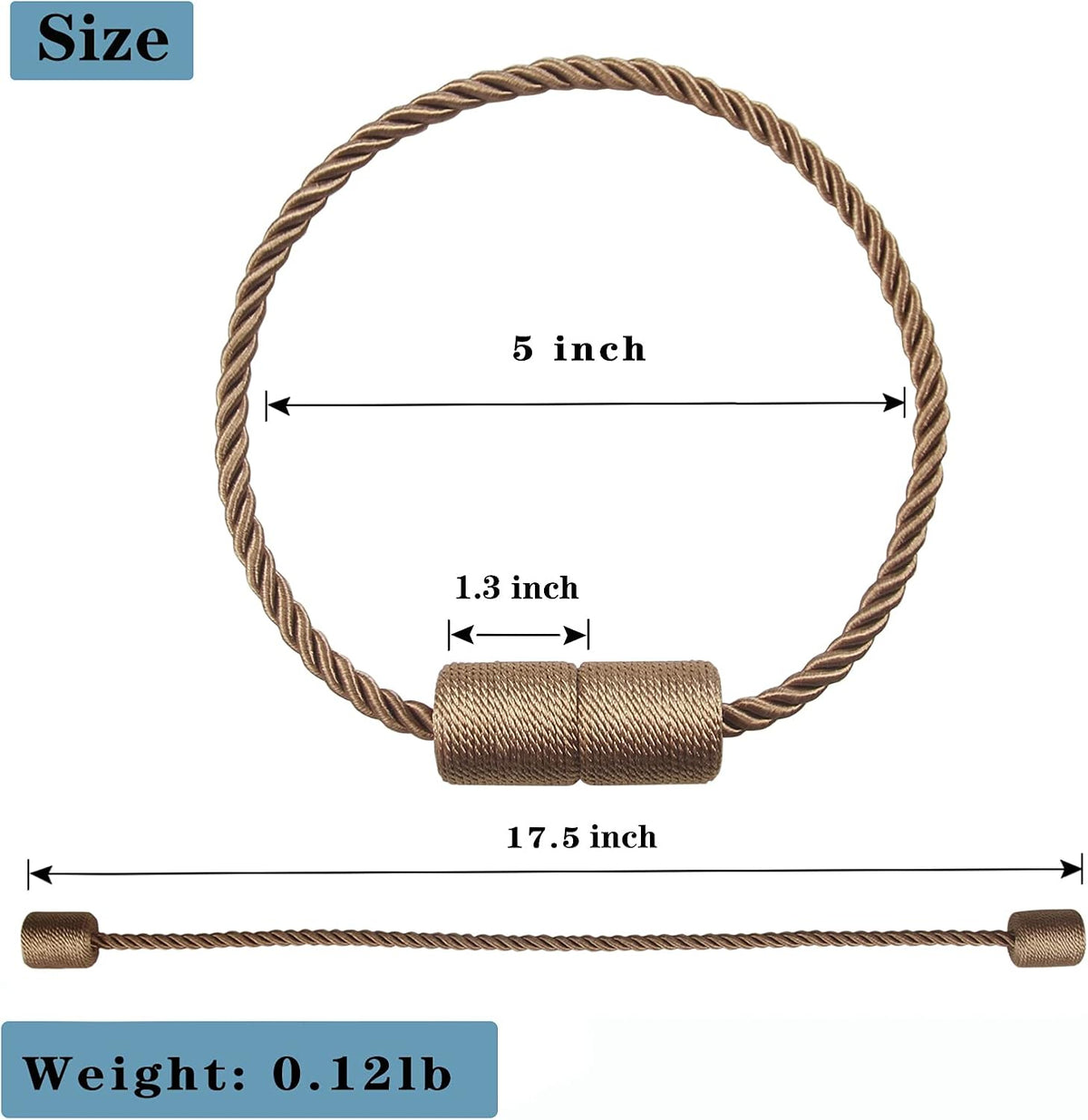 4 Pack Strong Magnetic Curtain Tiebacks Outdoor Elegant Decorative Tie Backs Modern Rope Tiebacks
