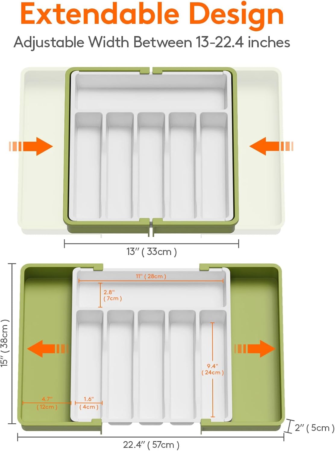 Lifewit Silverware Drawer Organizer, Expandable Utensil Tray for Kitchen, BPA Free Flatware and