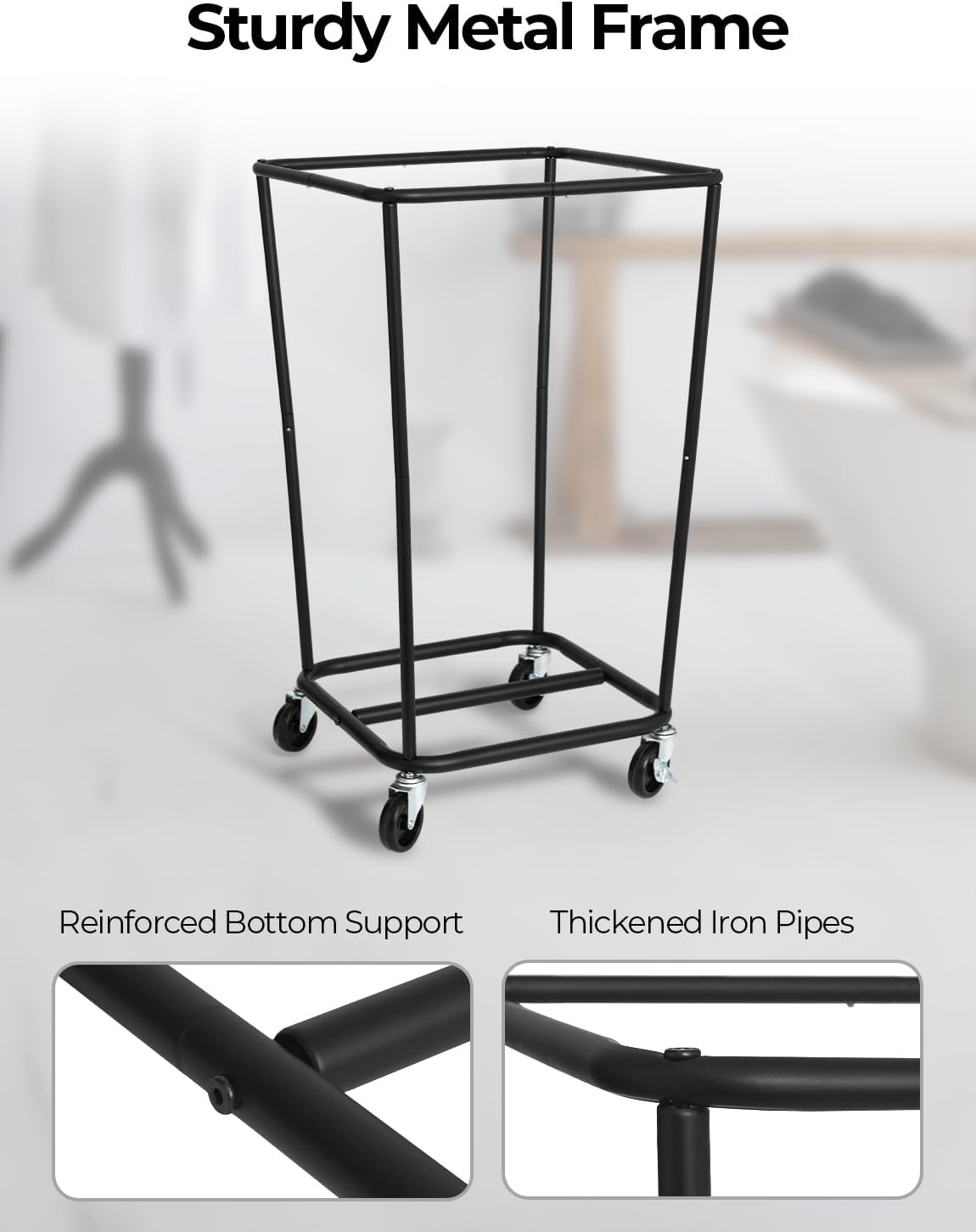 StorageWorks 160L Laundry Basket with Wheels, Large Rolling Hampers for Clothing Organizer, Dirty