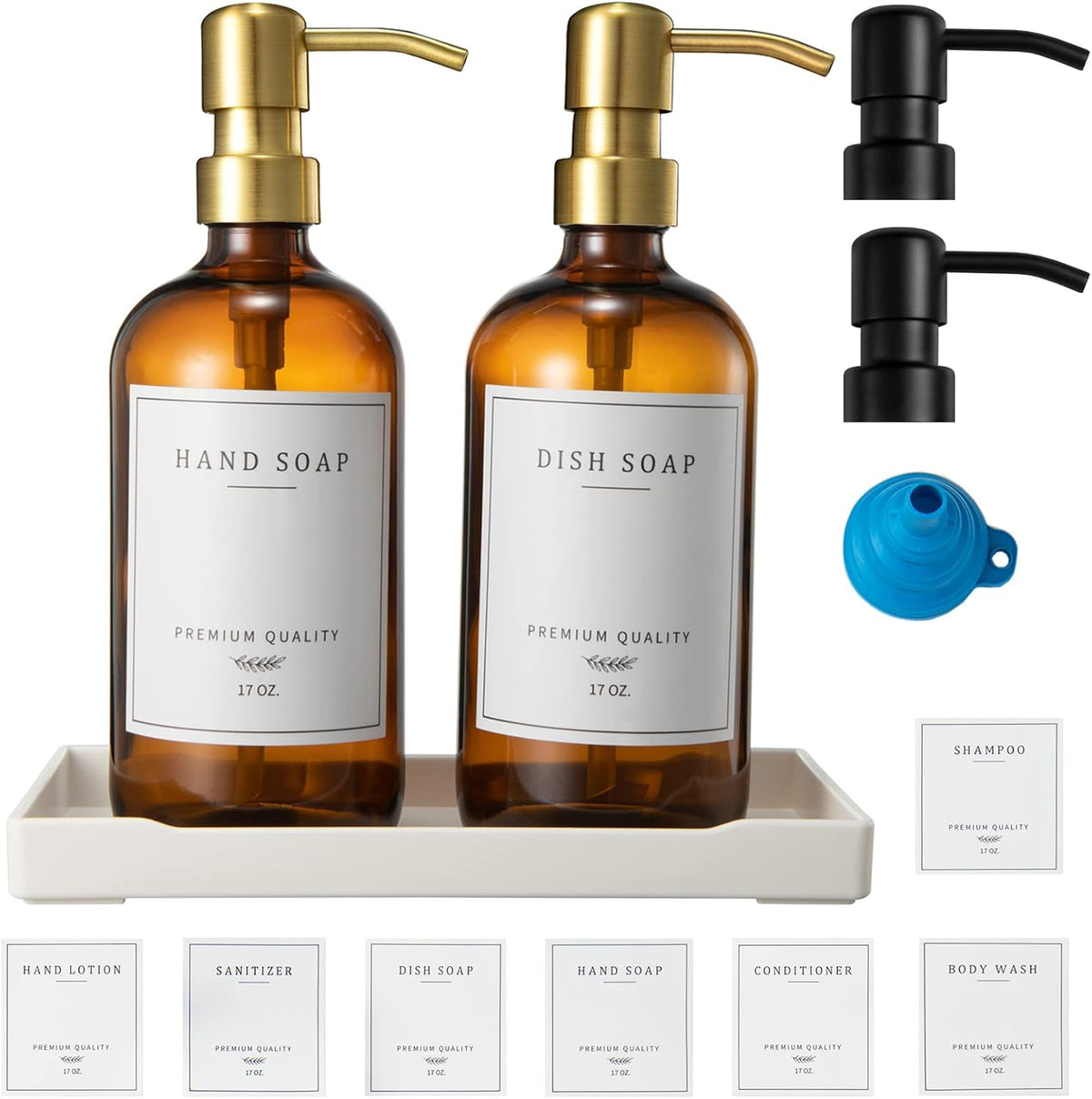 Glass Soap Dispenser for Kitchen Sink,Farmhouse Kitchen Dish Soap Dispenser&Hand Soap Dispenser