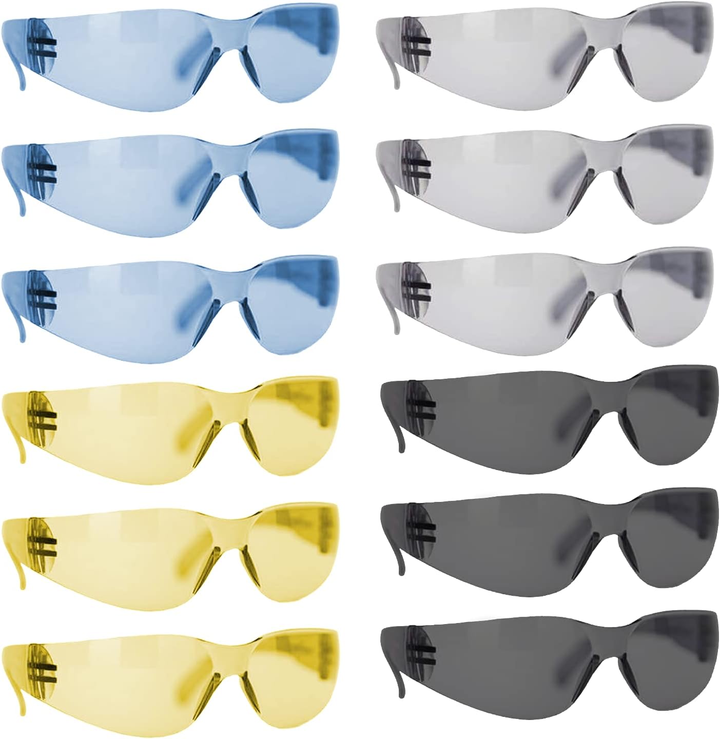 BISON LIFE Safety Glasses - Scratch Resistant Wrap Around Eyewear, Polycarbonate ANSI Z87.1 Impact