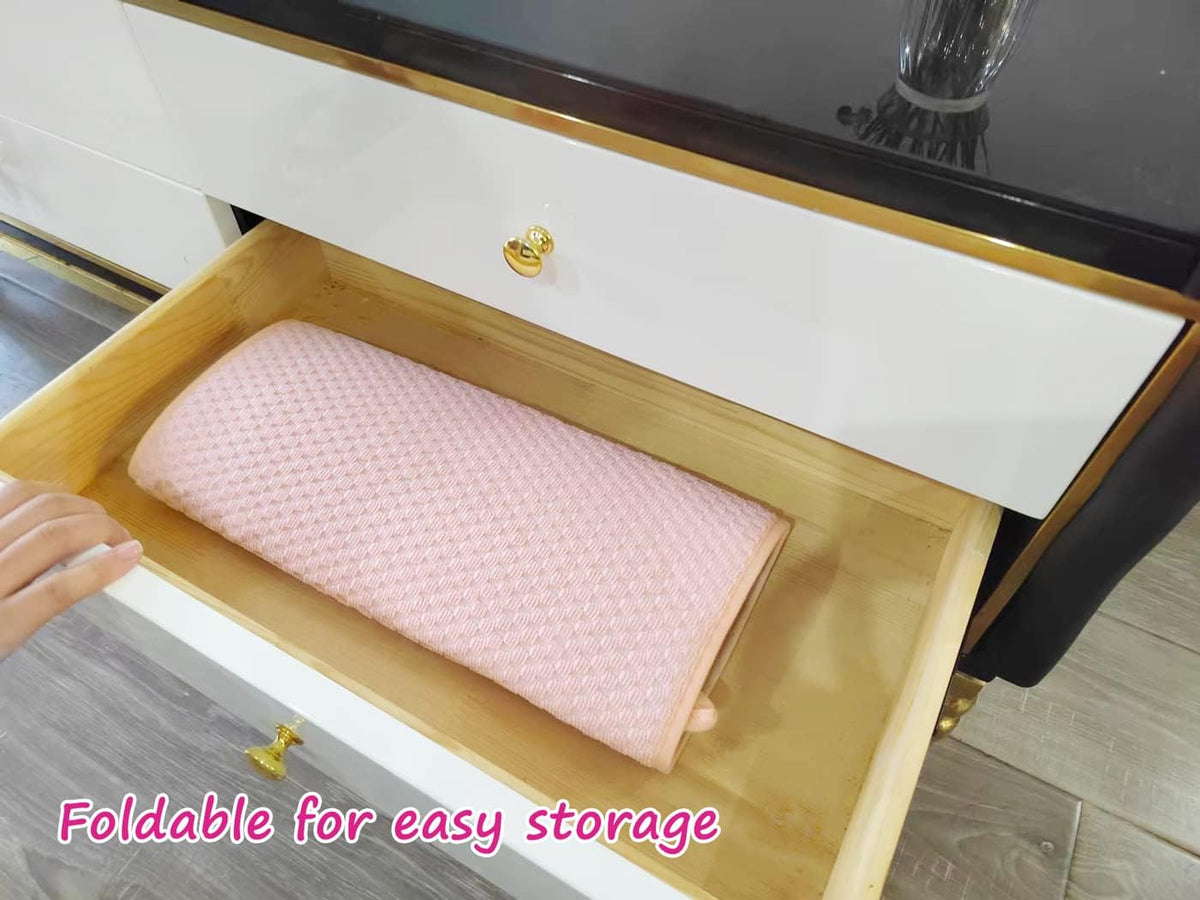 Pink Dish Drying Mats for Kitchen Counter, 2 Pack Dish Drying Mat Drying Pad, Dish Rack Drainer