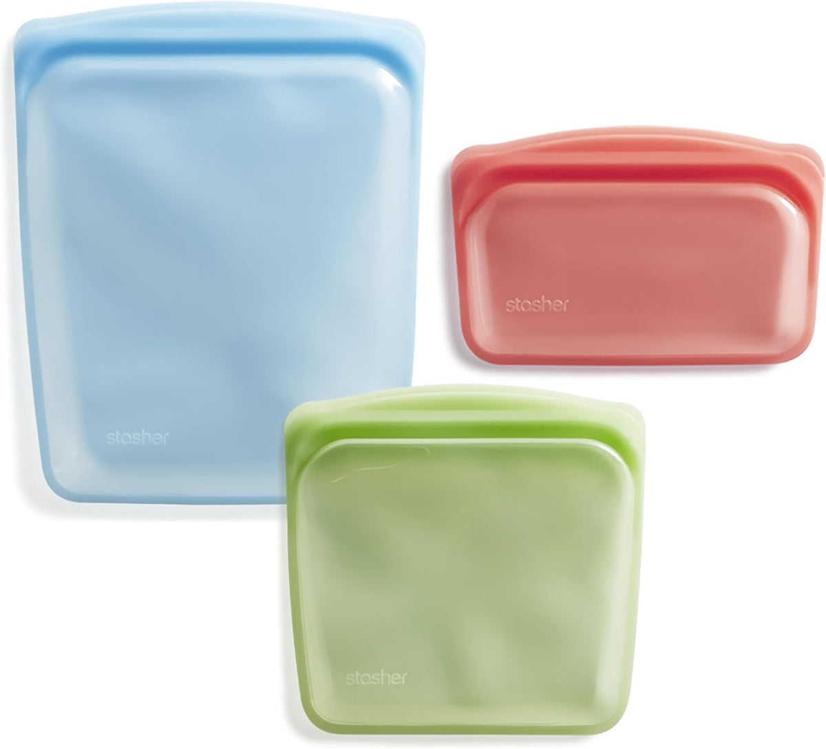 Stasher Premium Silicone Reusable Food Storage Bags, 3-Pack, Multi, Multi-Use Food Storage Bags