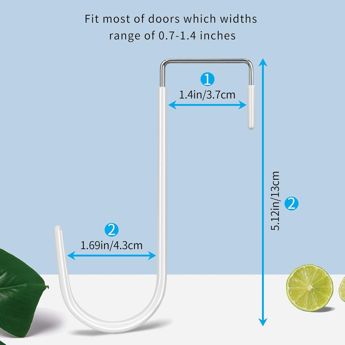 FYY Over the Door Hooks, 8 Pack Door Hangers Hooks with Rubber Prevent Scratches Heavy Duty