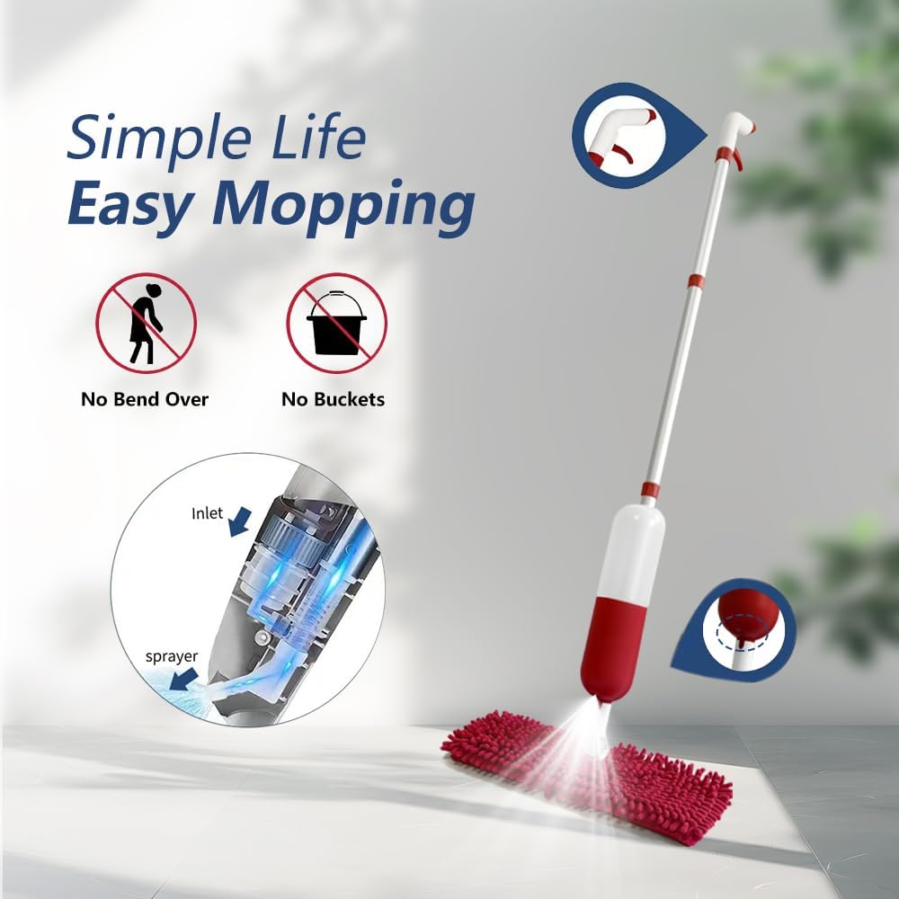 Spray Mop for Floor Cleaning Wet & Dry Mops Multi-Purpose Spray Mop - 2-in-1 Dry and Wet Microfiber