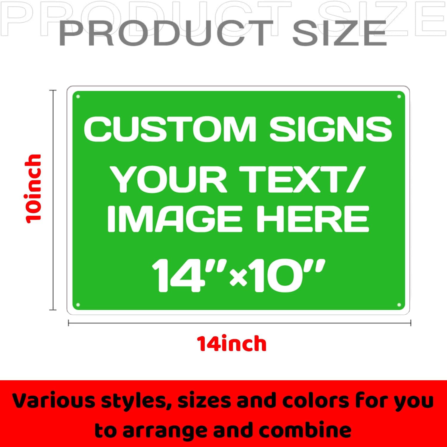 Personalized Aluminum Weatherproof Metal Signs - Multiple Sizes, Custom Text & Picture, Hazard