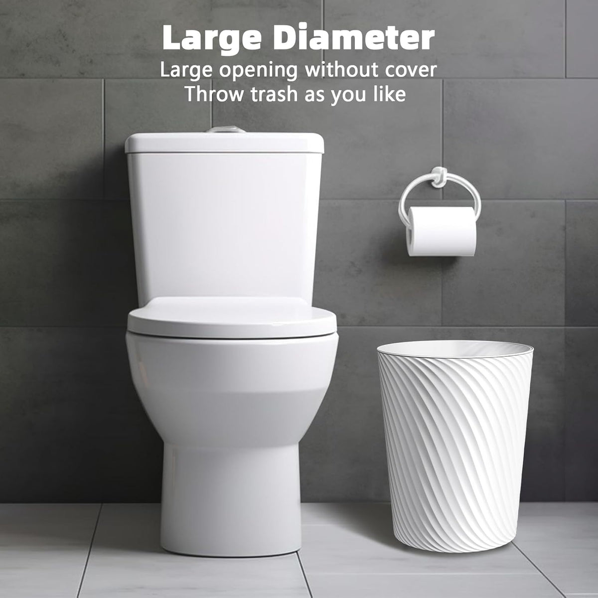 Small Trash Can 3 Pack 1.8 Gallons, Bathroom Trash Can & Garbage Can with 6 Trash Bags, Bedroom