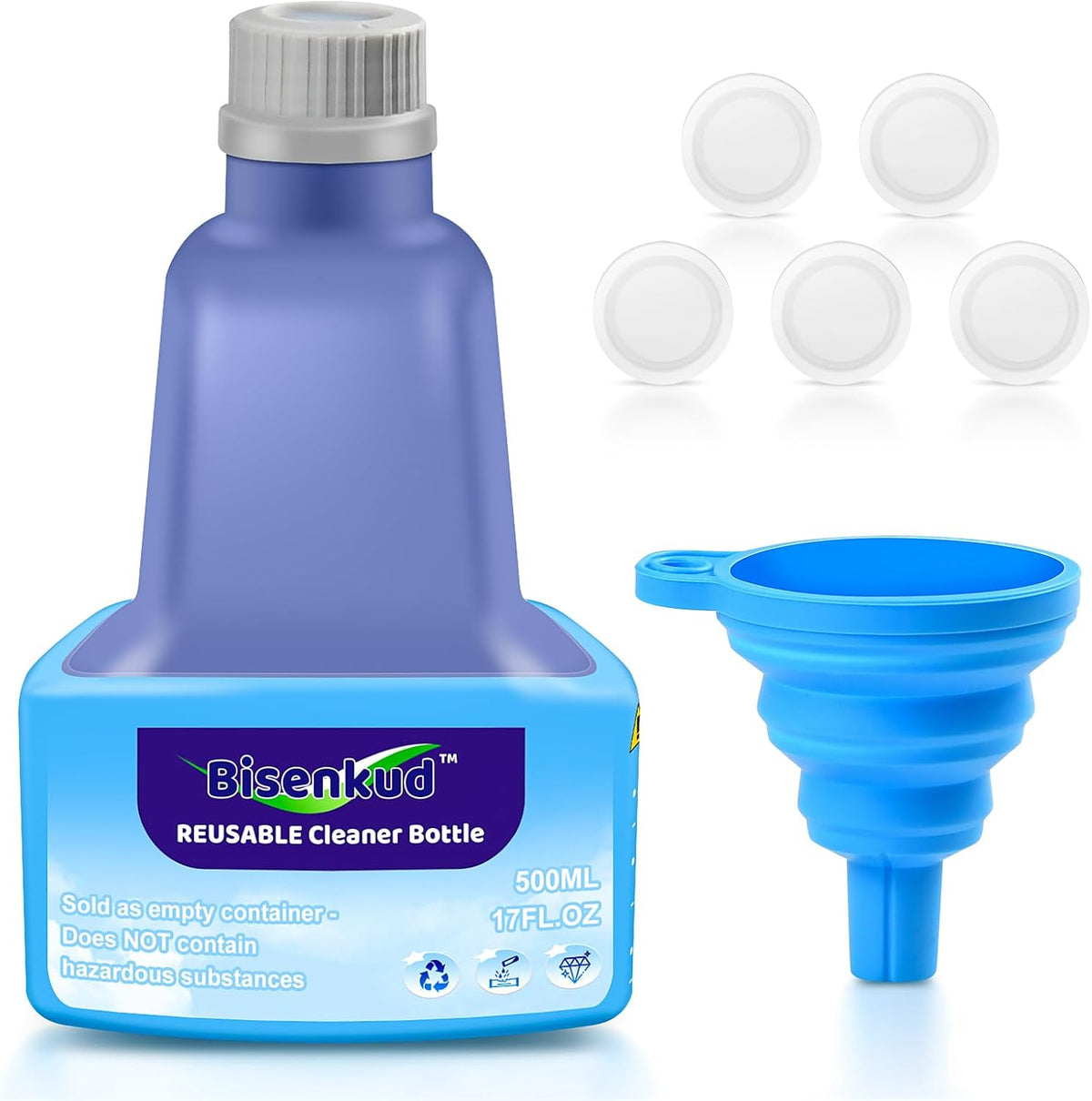 Refillable Bottle for Swiffer Wet Jet Mop - 500ml /17 FL OZ - Leak-Proof HDPE Solution Bottle