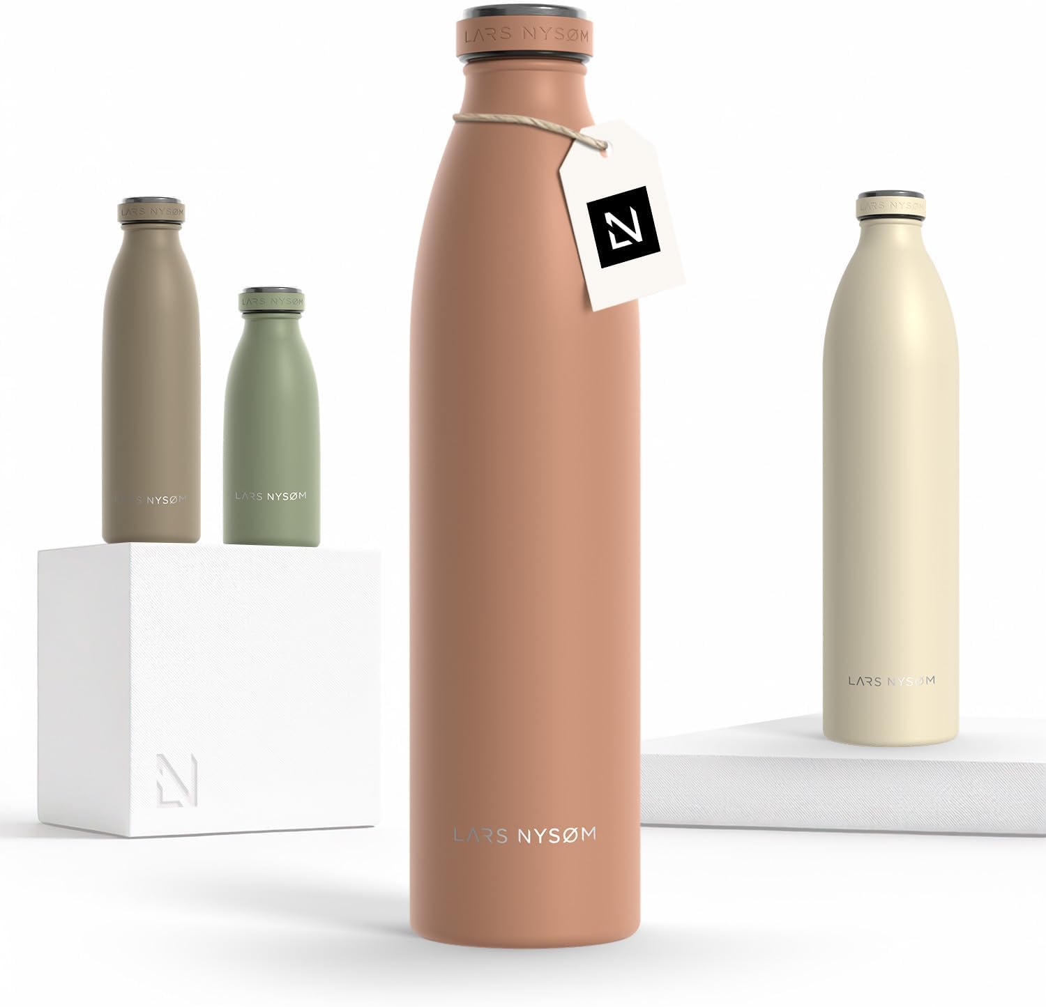LARS NYSØM Stainless Steel Insulated Water Bottle 12oz 17oz 25oz 34oz 51oz | Insulated Thermo Flask
