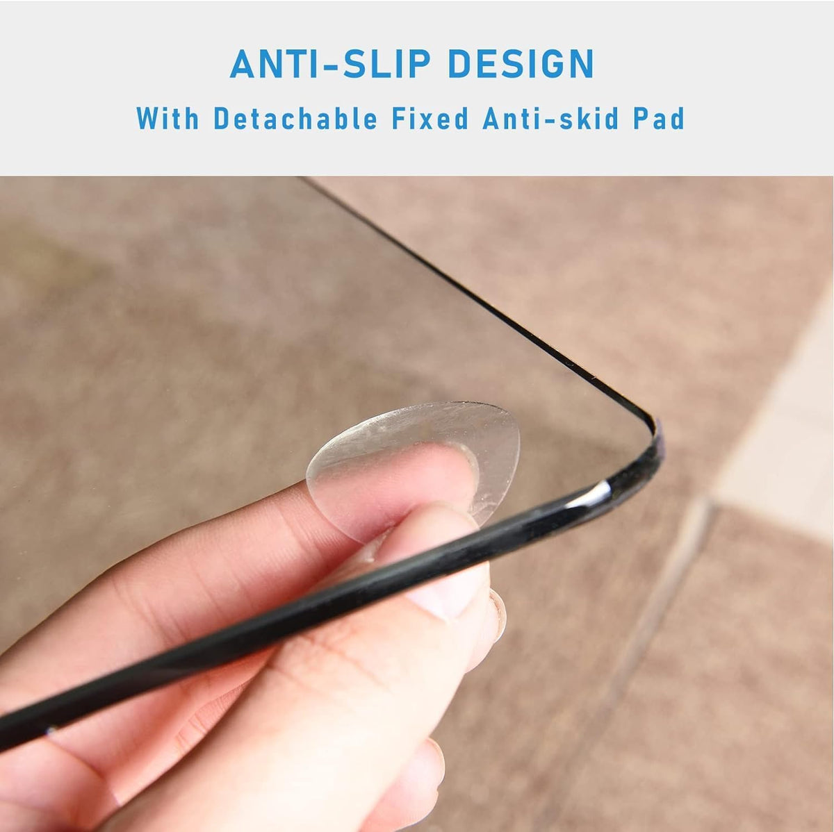 GLSLAND 46" x 55" Tempered Glass Chair Mat Heavy-Duty Floor Protector for Carpet & Hard Floors